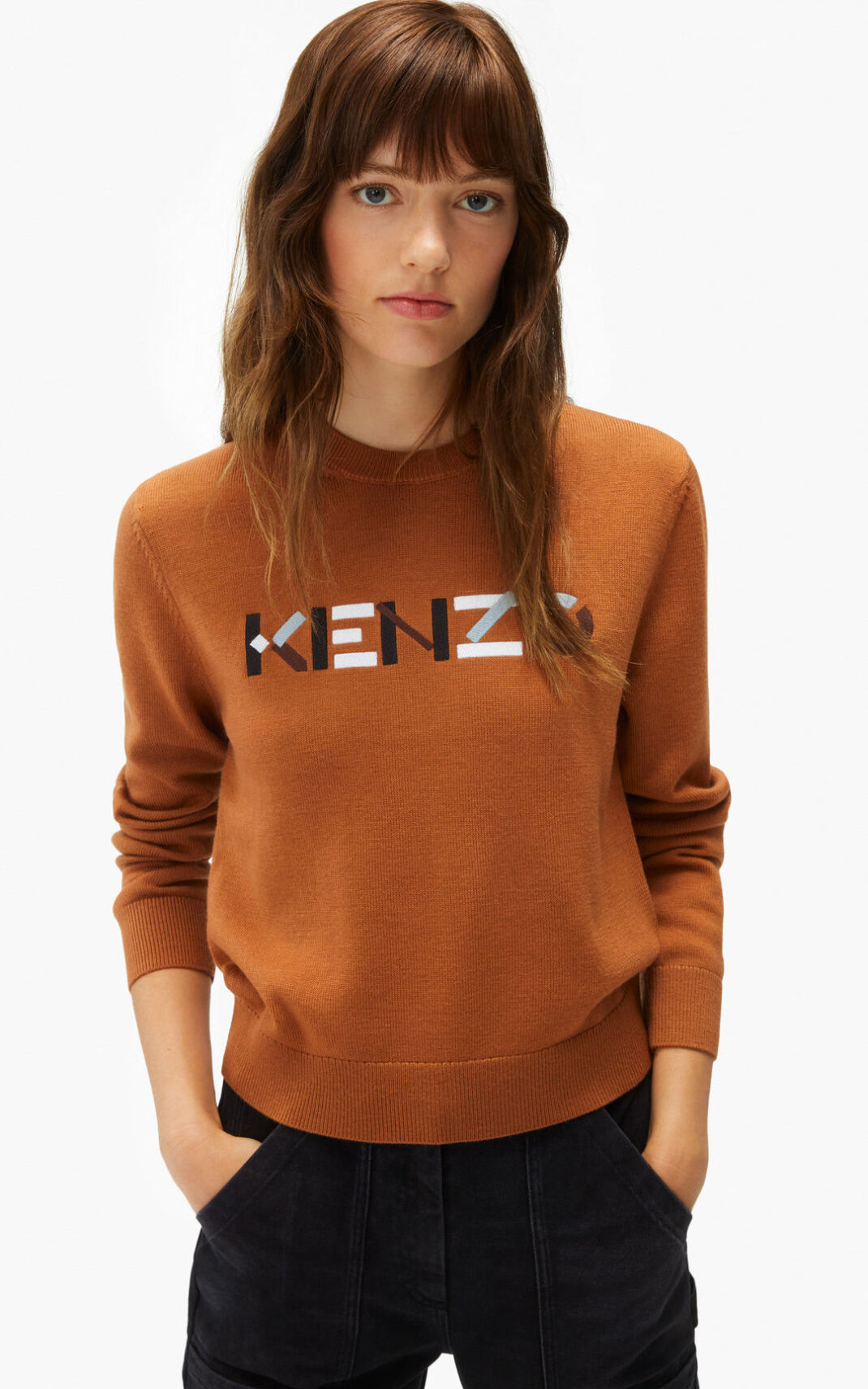 Kenzo logo merino wool Pulóver Női Barna | ID.550050